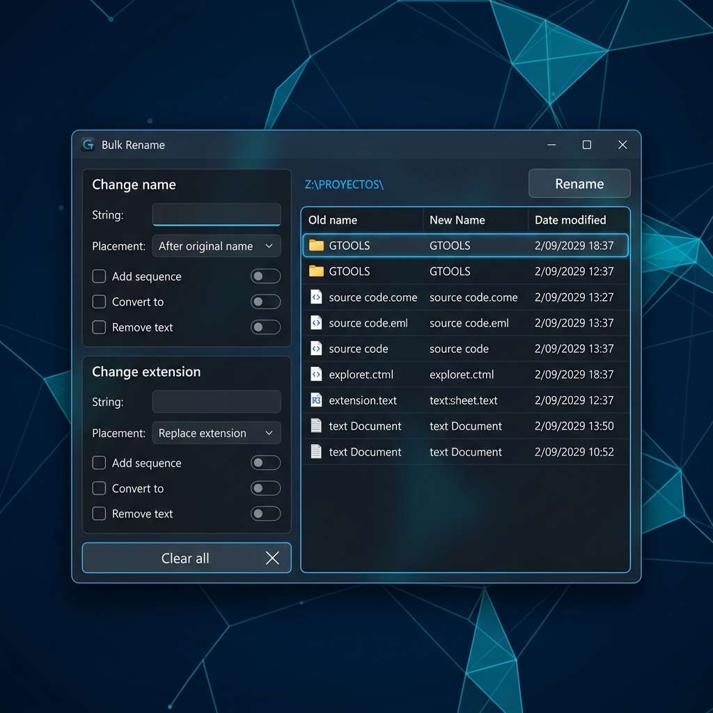 Bulk Rename Utility Interface